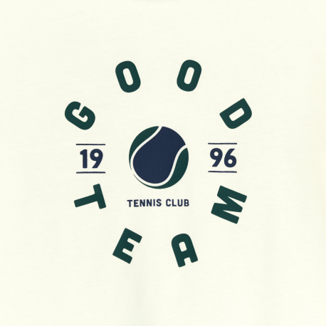 Okaidi Μπλούζα κοντομάνικη με μήνυμα, λευκή για αγόρια