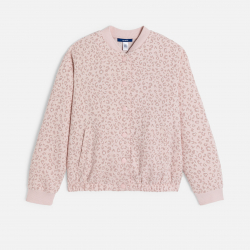 Okaidi Blouson teddy maille imprimee rose fille