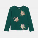 Okaidi T-shirt manches longues motifs papillons vert Fille