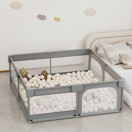 Πάρκο ορθογώνιο Bebe Stars Playzen Grey 180x200 cm