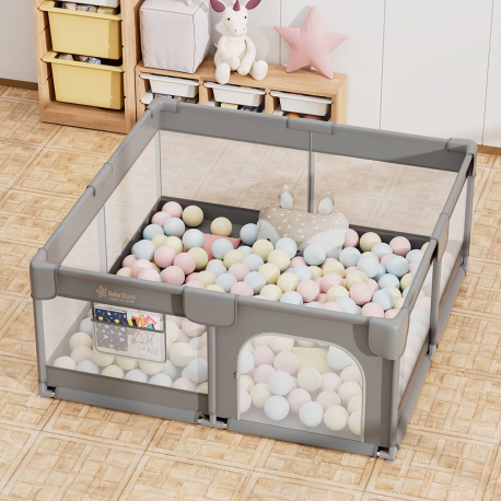 Πάρκο τετράγωνο Bebe Stars Playzen Grey 150x150 cm