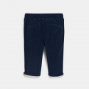 Obaibi Pantalon velours cotele souple bleu marine bebe garcon