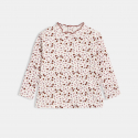 Obaibi T-shirt cote plate col ondule marron bebe fille