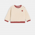 Obaibi Sweat sherpa et legging jersey imprime beige bebe fille
