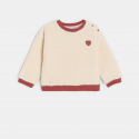Obaibi Sweat sherpa et legging jersey imprime beige bebe fille