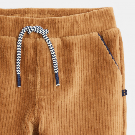 Obaibi Παντελόνι από βελούδο σε ανοιχτό καφέ για μωρά αγοράκια