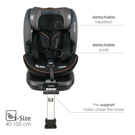 Κάθισμα αυτοκινήτου Bebe Stars i-Apex Grey 40-150cm