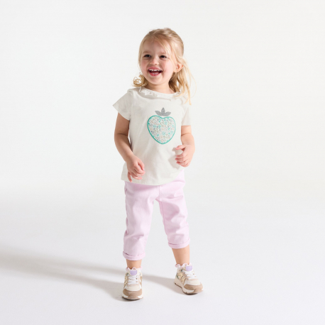 Obaibi Μπλούζα με λαιμόκοψη με βολάν με μοτίφ καρδιά για μωρά κοριτσάκια