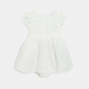 Obaibi Φόρεμα για επίσημες περιστάσεις από ποπλίνα φλοράλ λευκό για μωρά κοριτσάκια