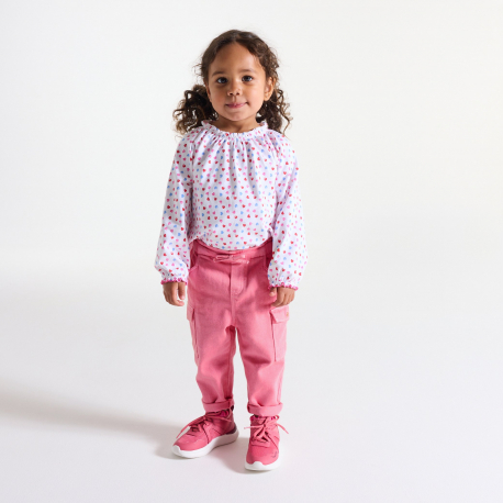 Obaibi Παντελόνι cargo από βαμβακερό τουίλ για μωρά κοριτσάκια