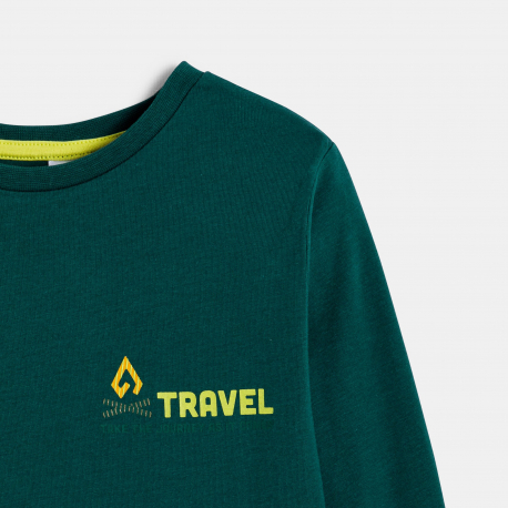 Okaidi Μπλούζα πράσινη με μοτίφ για αγόρια