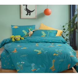Σετ παπλωματοθήκη μονή Nef-Nef Homeware Dinos On Wheels