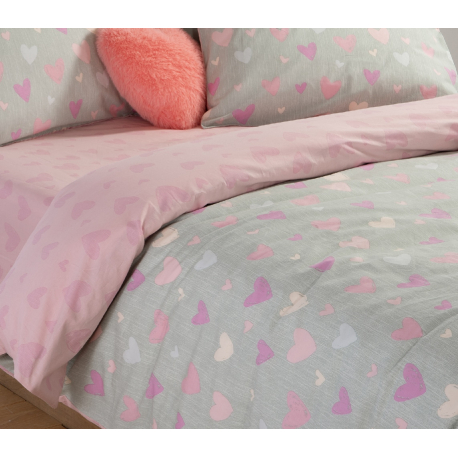 Σεντόνια μονά 3τμχ Nef-Nef Homeware Hearts Attack