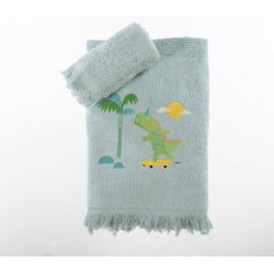 Παιδικές πετσέτες 2τμχ Nef-Nef Homeware Dinos On Wheels
