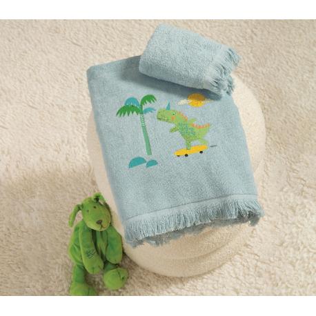 Παιδικές πετσέτες 2τμχ Nef-Nef Homeware Dinos On Wheels