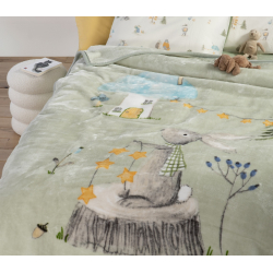 Παιδική κουβέρτα πολυέστερ μονή Nef-Nef Homeware Woodland Party 160x220 cm
