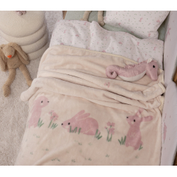 Κουβέρτα πολυέστερ αγκαλιάς Nef-Nef Homeware Country Bunny 75x100 cm