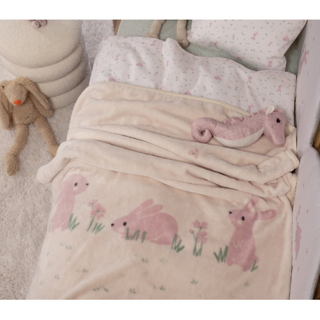 Κουβέρτα πολυέστερ αγκαλιάς Nef-Nef Homeware Country Bunny 75x100 cm