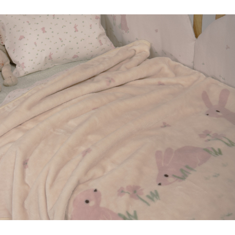 Κουβέρτα πολυέστερ αγκαλιάς Nef-Nef Homeware Country Bunny 75x100 cm