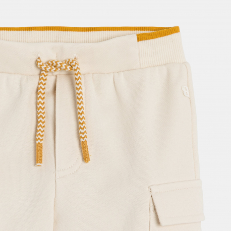 Obaibi Παντελόνι φόρμας από χνουδωτό ύφασμα μπεζ για μωρά κοριτσάκια