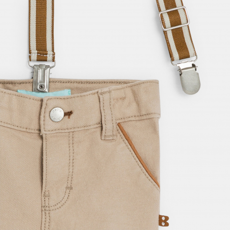 Obaibi Παντελόνι chino με αφαιρούμενες τιράντες για μωρά αγοράκια