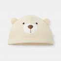 Obaibi Σκουφάκι με μοτίφ αρκουδάκι μπεζ για νεογέννητα, Unisex