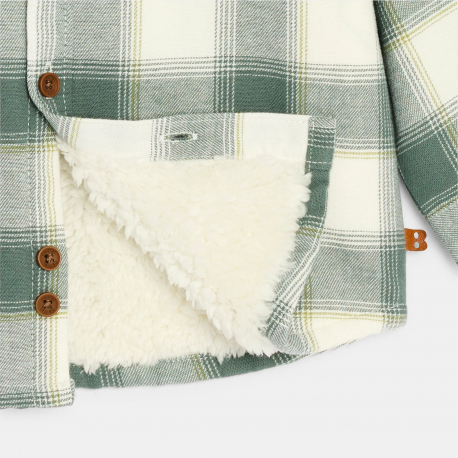 Obaibi Πουκάμισο μπουφάν με επένδυση φλις με καρό κόκκινη για μωρά αγοράκια