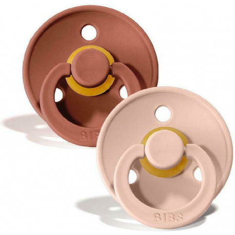 Πιπίλες Bibs® Colour Woodchuck/Blush Στρογγυλή No3, σετ των 2