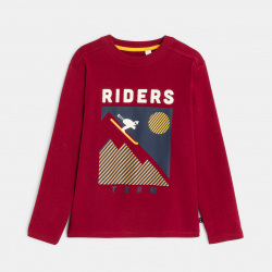 Okaidi T-shirt rouge manches longues a motif Garcon