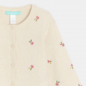 Obaibi Gilet en maille beige a  motif fleur bebe fille