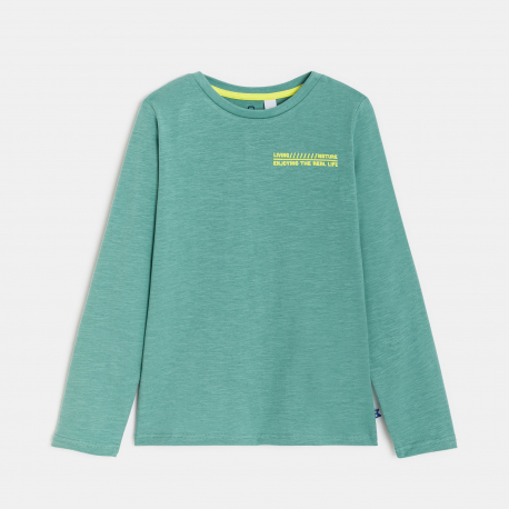 Okaidi T-shirt manches longues motif dos vert Garcon