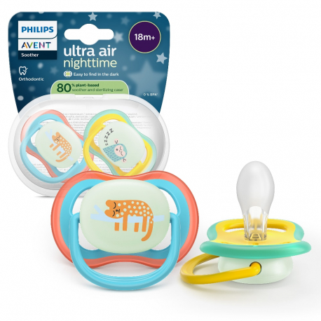 Σετ 2 πιπίλες νυκτός Philips Avent Ultra Air Nighttime 18m+ SCF376/32