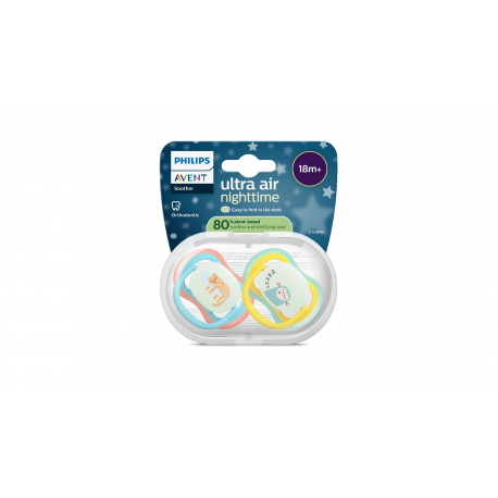 Σετ 2 πιπίλες νυκτός Philips Avent Ultra Air Nighttime 18m+ SCF376/32
