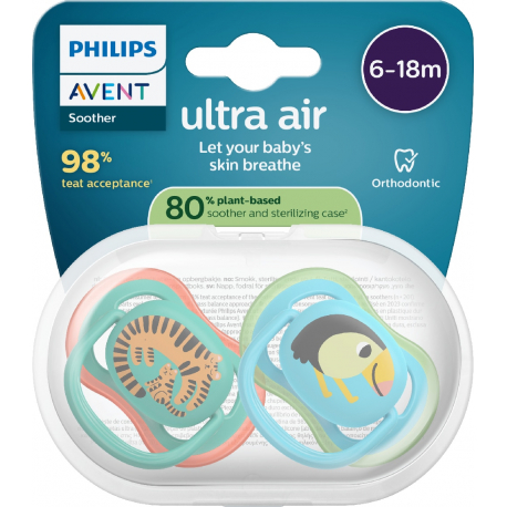 Σετ 2 πιπίλες Philips Avent Ultra Air 6-18m SCF087/11