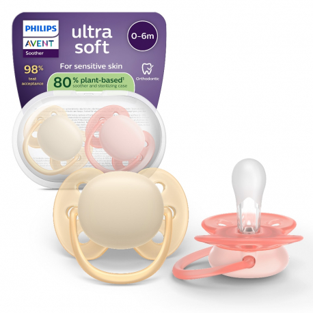 Σετ 2 πιπίλες Philips Avent Ultra Soft 0-6m SCF091/38