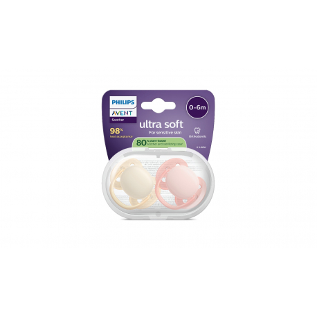 Σετ 2 πιπίλες Philips Avent Ultra Soft 0-6m SCF091/38