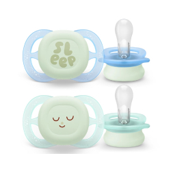 Σετ 2 πιπίλες νυκτός Philips Avent Ultra Start Nighttime 0-2m SCF075/18