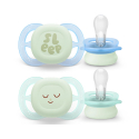 Σετ 2 πιπίλες νυκτός Philips Avent Ultra Start Nighttime 0-2m SCF075/18