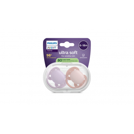 Σετ 2 πιπίλες Philips Avent Ultra Soft 6-18m SCF091/43