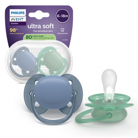 Σετ 2 πιπίλες Philips Avent Ultra Soft 6-18m SCF091/42