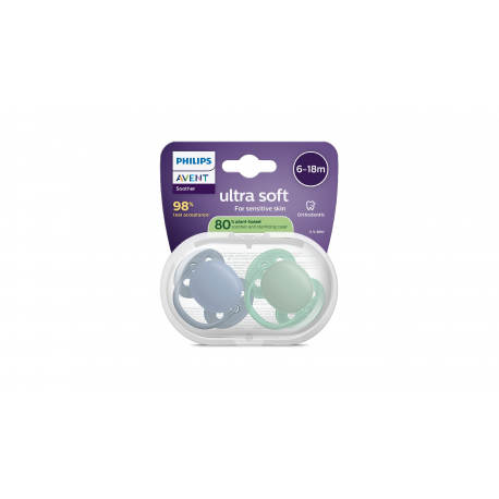 Σετ 2 πιπίλες Philips Avent Ultra Soft 6-18m SCF091/42