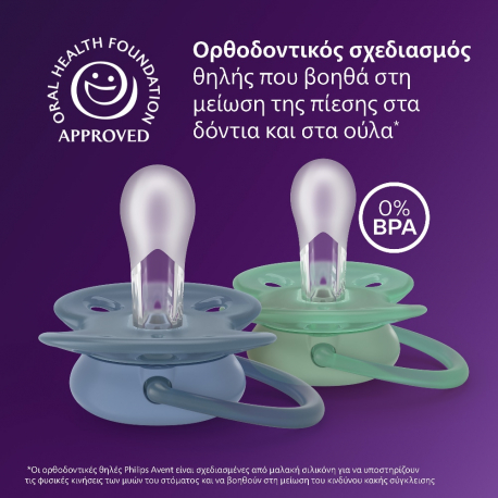 Σετ 2 πιπίλες Philips Avent Ultra Soft 6-18m SCF091/42