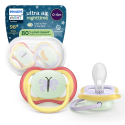 Σετ 2 πιπίλες νυκτός Philips Avent Ultra Air Nighttime 0-6m SCF376/25