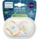 Σετ 2 πιπίλες νυκτός Philips Avent Ultra Air Nighttime 0-6m SCF376/25