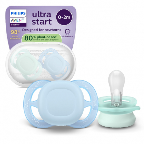 Σετ 2 πιπίλες Philips Avent Ultra Start 0-2m SCF075/12