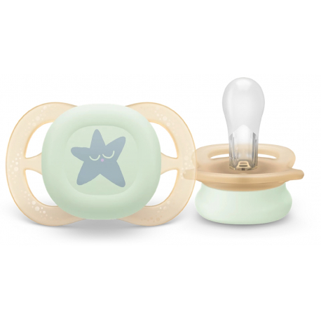 Σετ 2 πιπίλες νυκτός Philips Avent Ultra Start Nighttime 0-2m SCF075/17