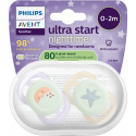 Σετ 2 πιπίλες νυκτός Philips Avent Ultra Start Nighttime 0-2m SCF075/17