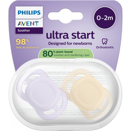 Σετ 2 πιπίλες Philips Avent Ultra Start 0-2m SCF075/11