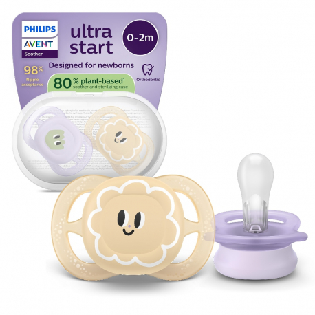 Σετ 2 πιπίλες Philips Avent Ultra Start 0-2m SCF075/13
