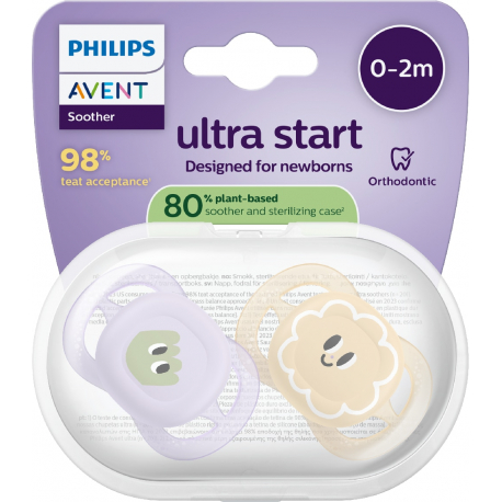 Σετ 2 πιπίλες Philips Avent Ultra Start 0-2m SCF075/13